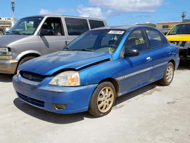 KNADC125036269766 - 2003 KIA RIO BLUE photo 2