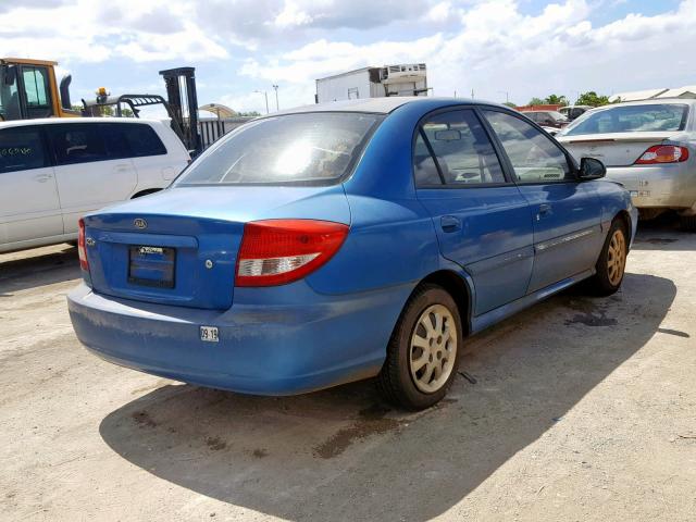 KNADC125036269766 - 2003 KIA RIO BLUE photo 4