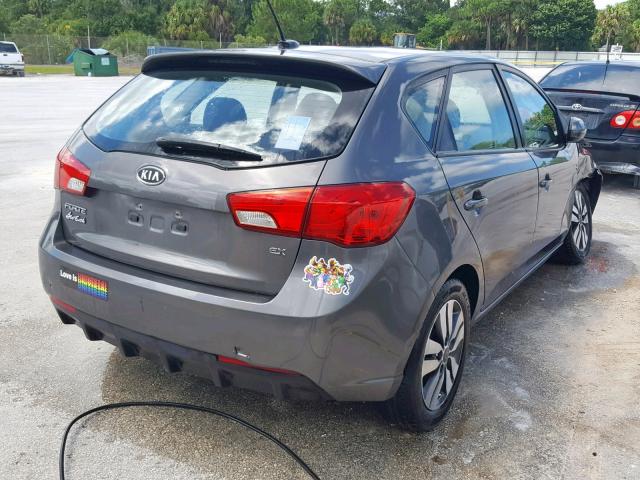 KNAFU5A24D5742340 - 2013 KIA FORTE EX GRAY photo 4