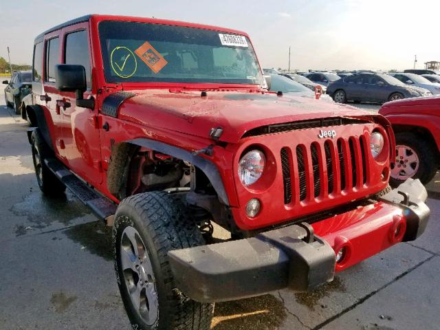 1C4HJWEG7HL596193 - 2017 JEEP WRANGLER U RED photo 1