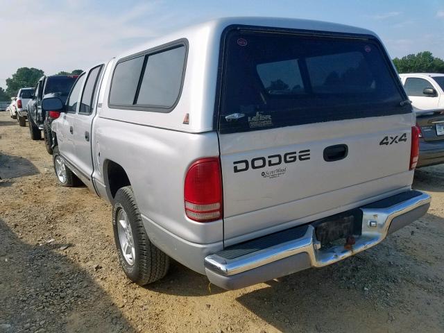 1B7GG2AN41S135228 - 2001 DODGE DAKOTA QUA SILVER photo 3