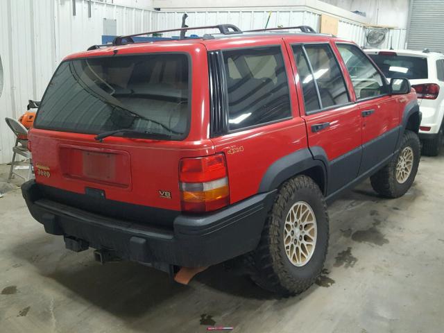 1J4GZ78Y0RC207856 - 1994 JEEP GRAND CHER RED photo 4