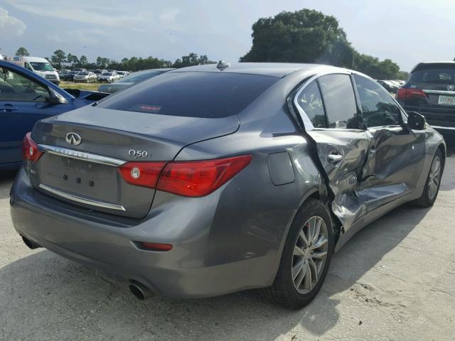 JN1BV7AR3EM704325 - 2014 INFINITI Q50 BASE GRAY photo 4