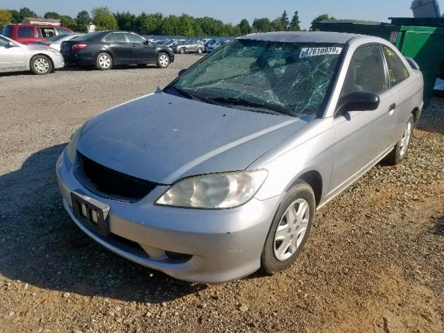 1HGEM22365L048364 - 2005 HONDA CIVIC DX V SILVER photo 2