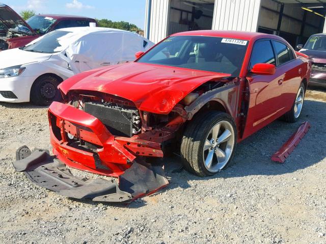 2C3CDXHG9EH227562 - 2014 DODGE CHARGER SX RED photo 2