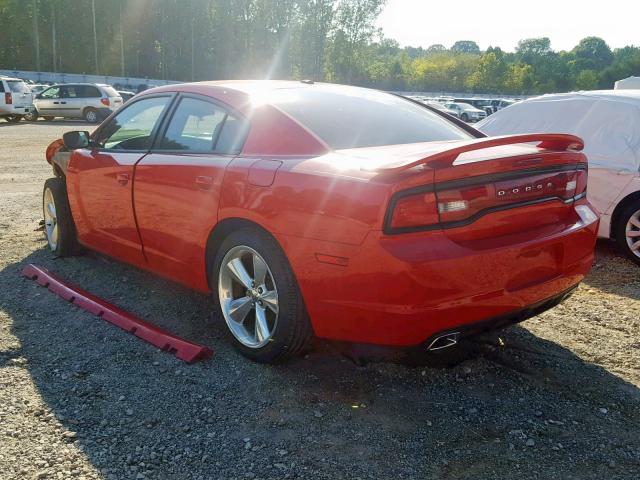 2C3CDXHG9EH227562 - 2014 DODGE CHARGER SX RED photo 3