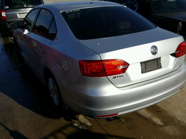 3VW2K7AJ1CM406712 - 2012 VOLKSWAGEN JETTA BASE Արծաթագույն լուսանկար 3