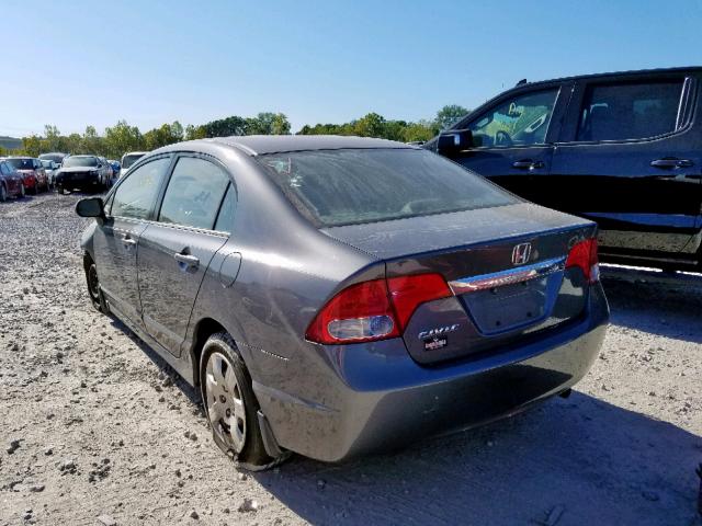 2HGFA1F53AH329192 - 2010 HONDA CIVIC LX GRAY photo 3