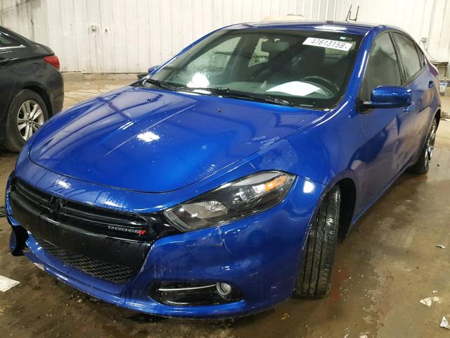 1C3CDFBBXED668542 - 2014 DODGE DART SXT BLUE photo 2