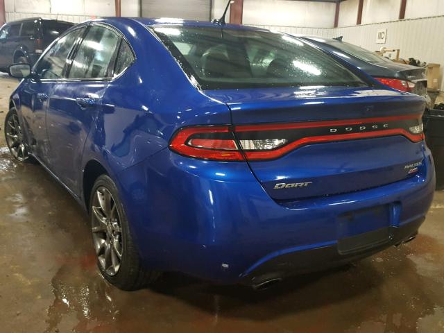 1C3CDFBBXED668542 - 2014 DODGE DART SXT BLUE photo 3