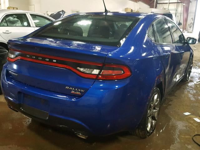 1C3CDFBBXED668542 - 2014 DODGE DART SXT BLUE photo 4