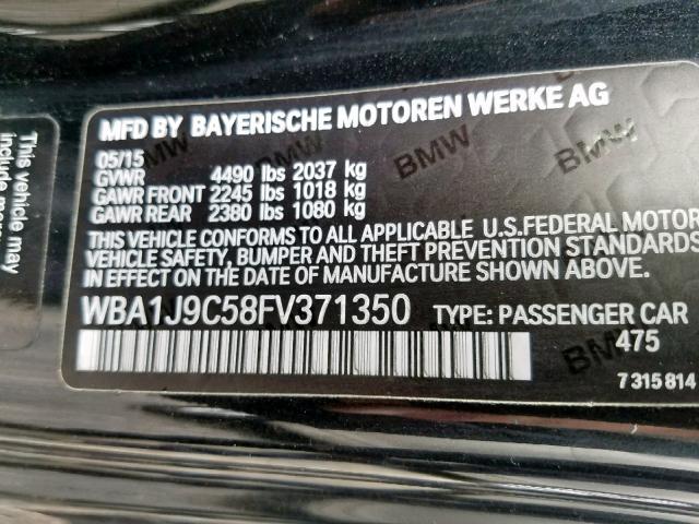 WBA1J9C58FV371350 - 2015 BMW M235XI BLACK photo 10