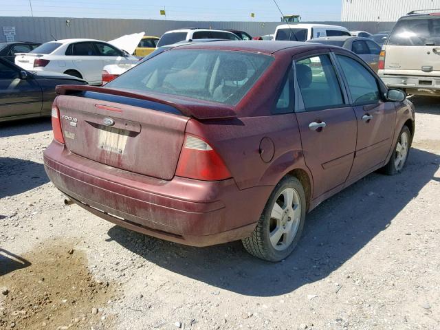 1FAHP34N17W303257 - 2007 FORD FOCUS ZX4 MAROON photo 4