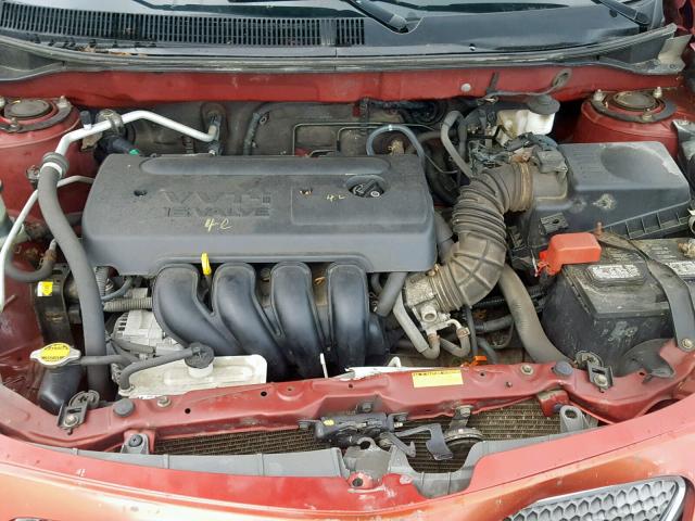 5Y2SL67878Z409456 - 2008 PONTIAC VIBE RED photo 7