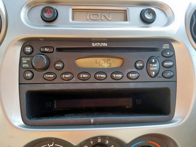 1G8AJ54F85Z123975 - 2005 SATURN ION LEVEL SILVER photo 9