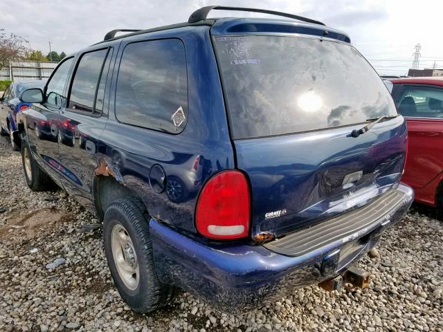 1B4HS28Y0XF615798 - 1999 DODGE DURANGO BLUE photo 3