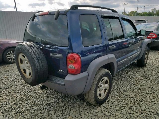 1J4GL48K74W146394 - 2004 JEEP LIBERTY SP BLUE photo 4