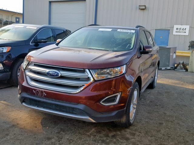 2FMTK4J86FBB48708 - 2015 FORD EDGE SEL ORANGE photo 2