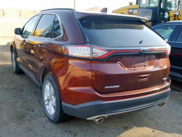 2FMTK4J86FBB48708 - 2015 FORD EDGE SEL ORANGE photo 3