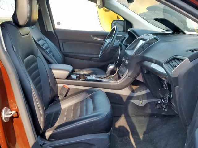 2FMTK4J86FBB48708 - 2015 FORD EDGE SEL ORANGE photo 5