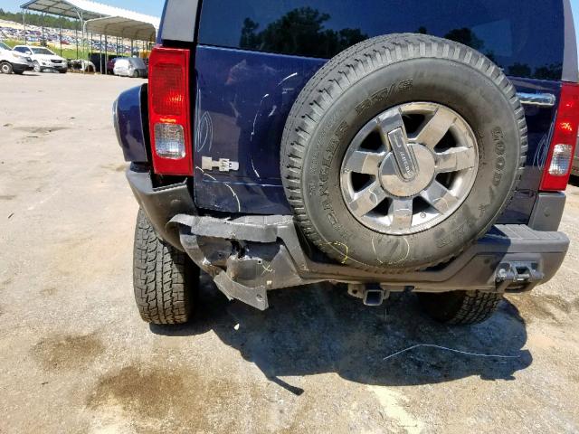 5GTDN13E078198664 - 2007 HUMMER H3 BLUE photo 9