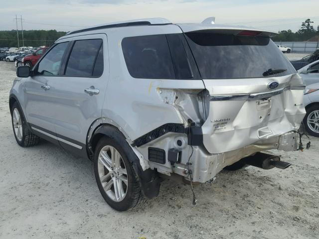 1FM5K8F89GGB31002 - 2016 FORD EXPLORER L SILVER photo 3