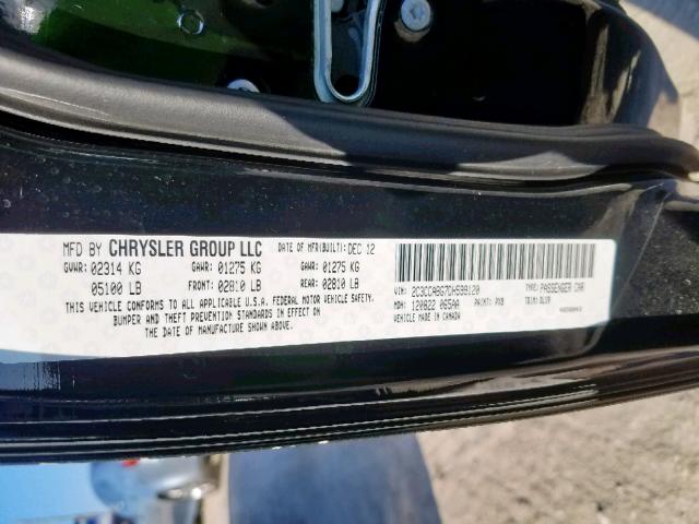 2C3CCABG7DH599120 - 2013 CHRYSLER 300 S BLACK photo 10