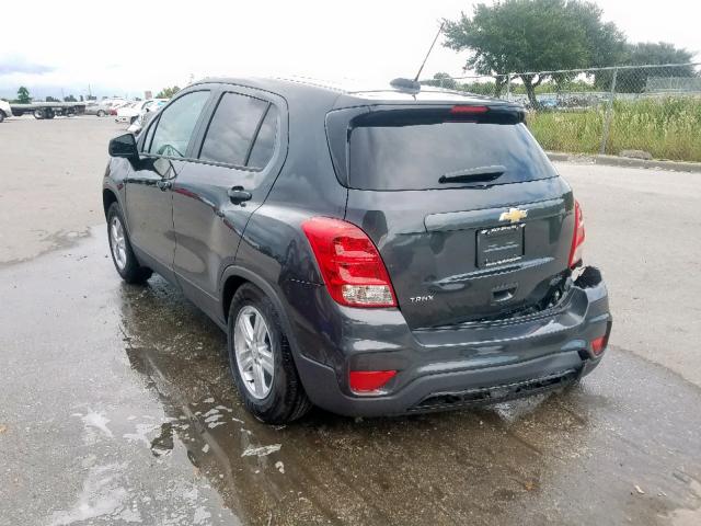 3GNCJKSB9KL214907 - 2019 CHEVROLET TRAX LS GRAY photo 3