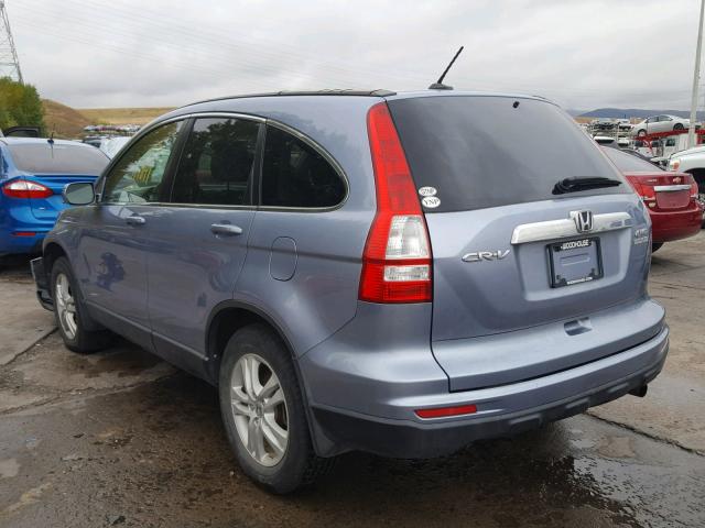 JHLRE4H75AC013928 - 2010 HONDA CR-V EXL BLUE photo 3