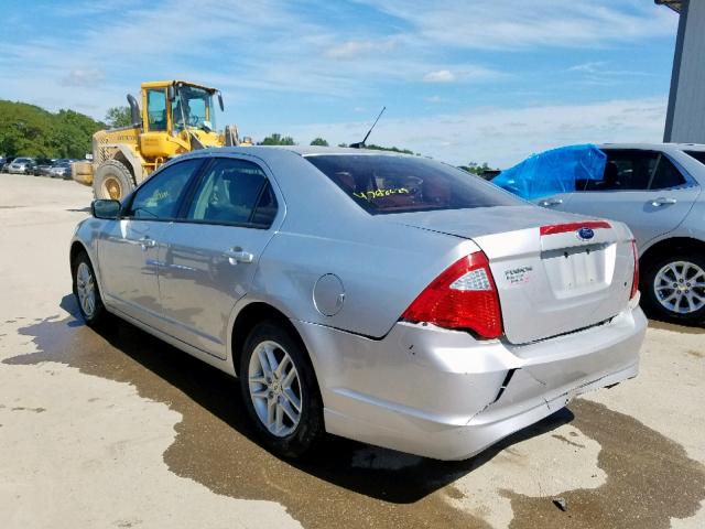 3FAHP0GA2CR444651 - 2012 FORD FUSION S SILVER photo 3