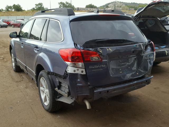 4S4BRDJC7D2300168 - 2013 SUBARU OUTBACK 3. BLUE photo 3