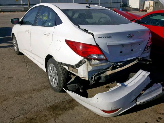 KMHCT4AE9HU317507 - 2017 HYUNDAI ACCENT SE WHITE photo 3