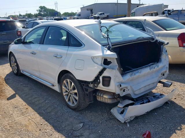 5NPE34AF5GH406778 - 2016 HYUNDAI SONATA SPO WHITE photo 3