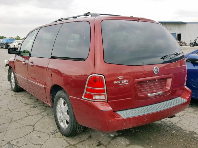 2MRDA22295BJ04336 - 2005 MERCURY MONTEREY L MAROON photo 3