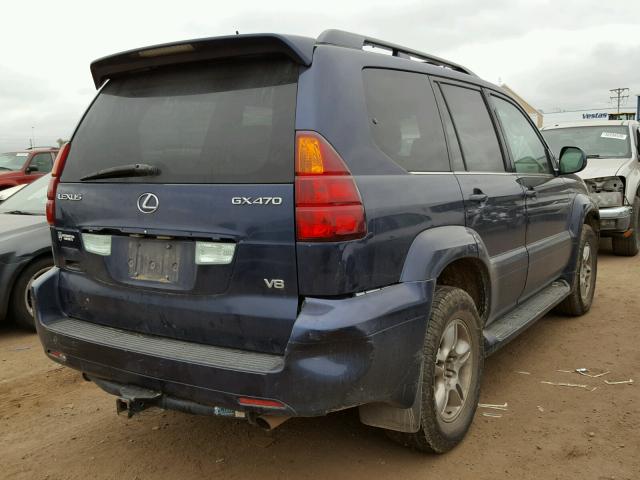 JTJBT20X530006337 - 2003 LEXUS GX 470 BLUE photo 4