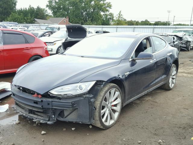 5YJSA1H24EFP64184 - 2014 TESLA MODEL S BLUE photo 2