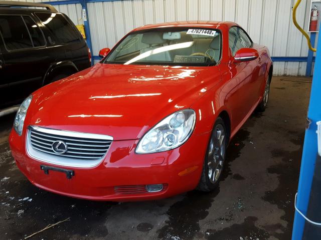 JTHFN48Y640050547 - 2004 LEXUS SC 430 RED photo 2