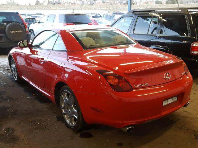 JTHFN48Y640050547 - 2004 LEXUS SC 430 RED photo 3