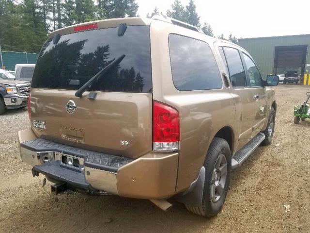 5N1AA08B44N710367 - 2004 NISSAN ARMADA SE GOLD photo 4