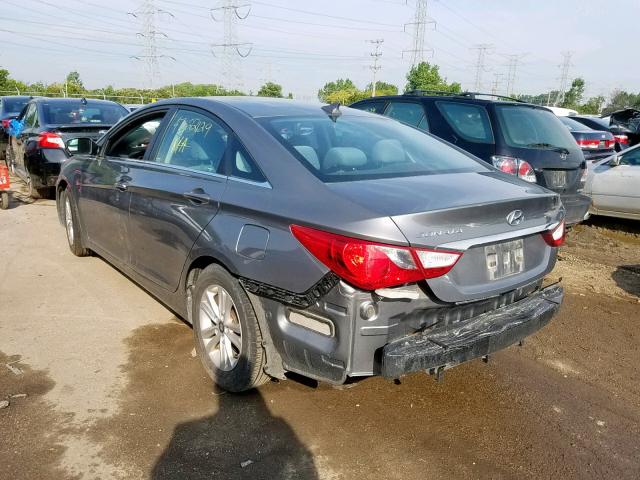 5NPEB4AC3DH692974 - 2013 HYUNDAI SONATA GLS GRAY photo 3