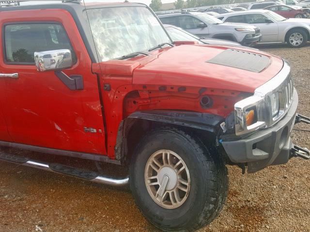 5GTDN136X68203599 - 2006 HUMMER H3 RED photo 9