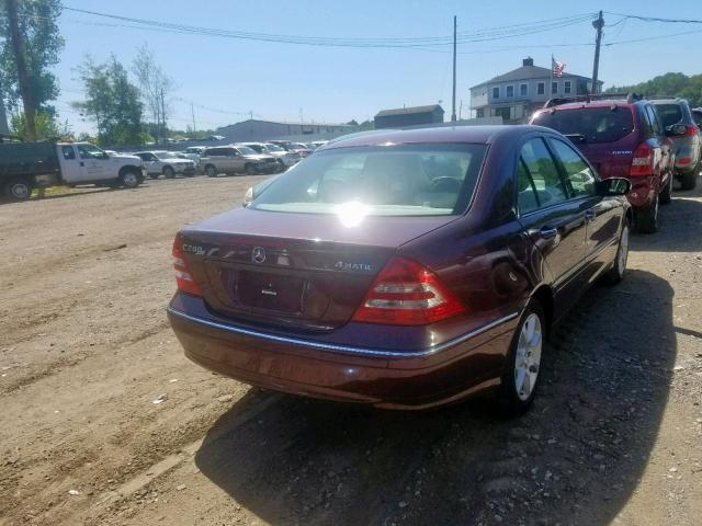 WDBRF92H47F934813 - 2007 MERCEDES-BENZ C 280 4MAT RED photo 4