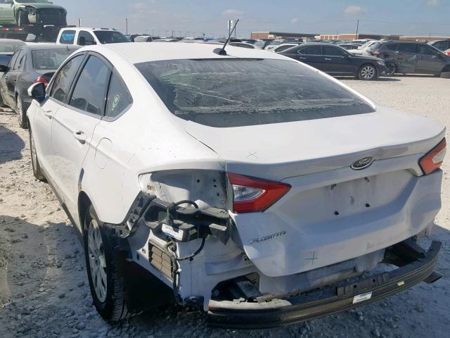 3FA6P0G73ER314862 - 2014 FORD FUSION S WHITE photo 3