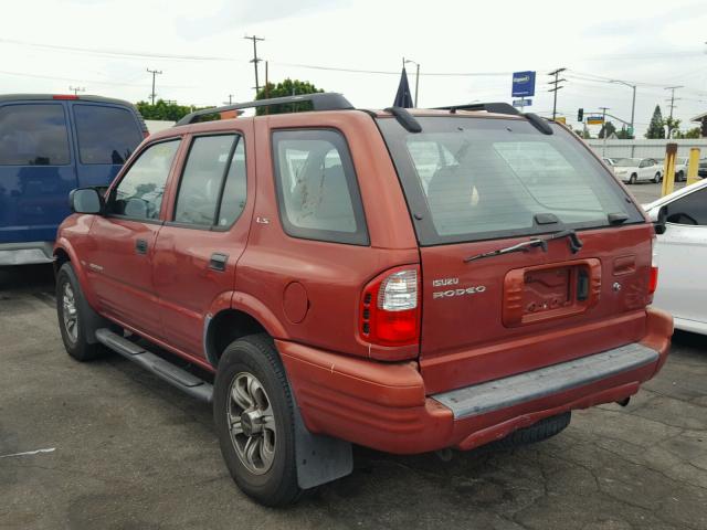 4S2CK58W3Y4353922 - 2000 ISUZU RODEO S RED photo 3