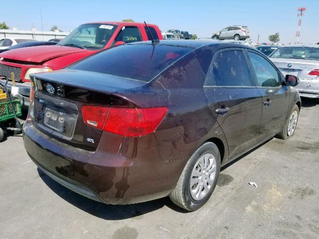 KNAFU4A25A5249482 - 2010 KIA FORTE EX MAROON photo 4