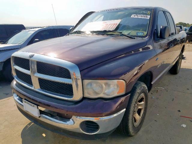 1D7HA18NX5S287998 - 2005 DODGE RAM 1500 S BURGUNDY photo 2