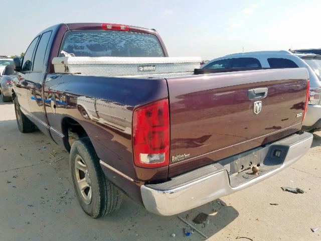 1D7HA18NX5S287998 - 2005 DODGE RAM 1500 S BURGUNDY photo 3