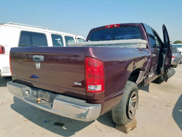 1D7HA18NX5S287998 - 2005 DODGE RAM 1500 S BURGUNDY photo 4