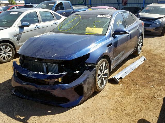 5XXGV4L20GG023307 - 2016 KIA OPTIMA SXL BLUE photo 2