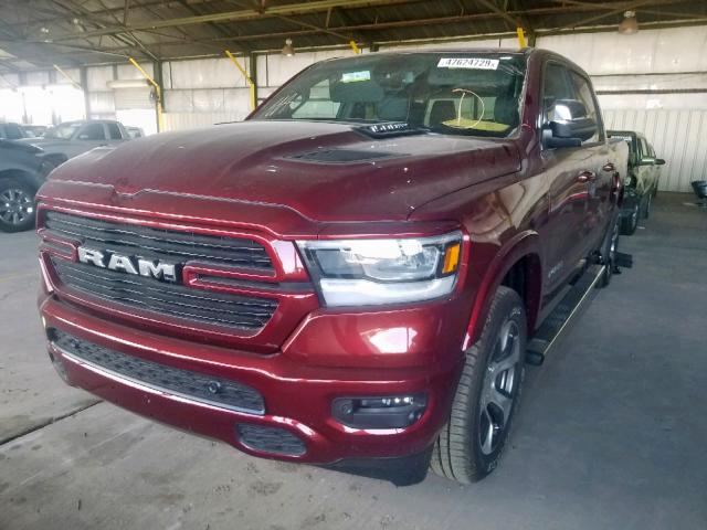 1C6SRFJT0KN732331 - 2019 RAM 1500 LARAM RED photo 2